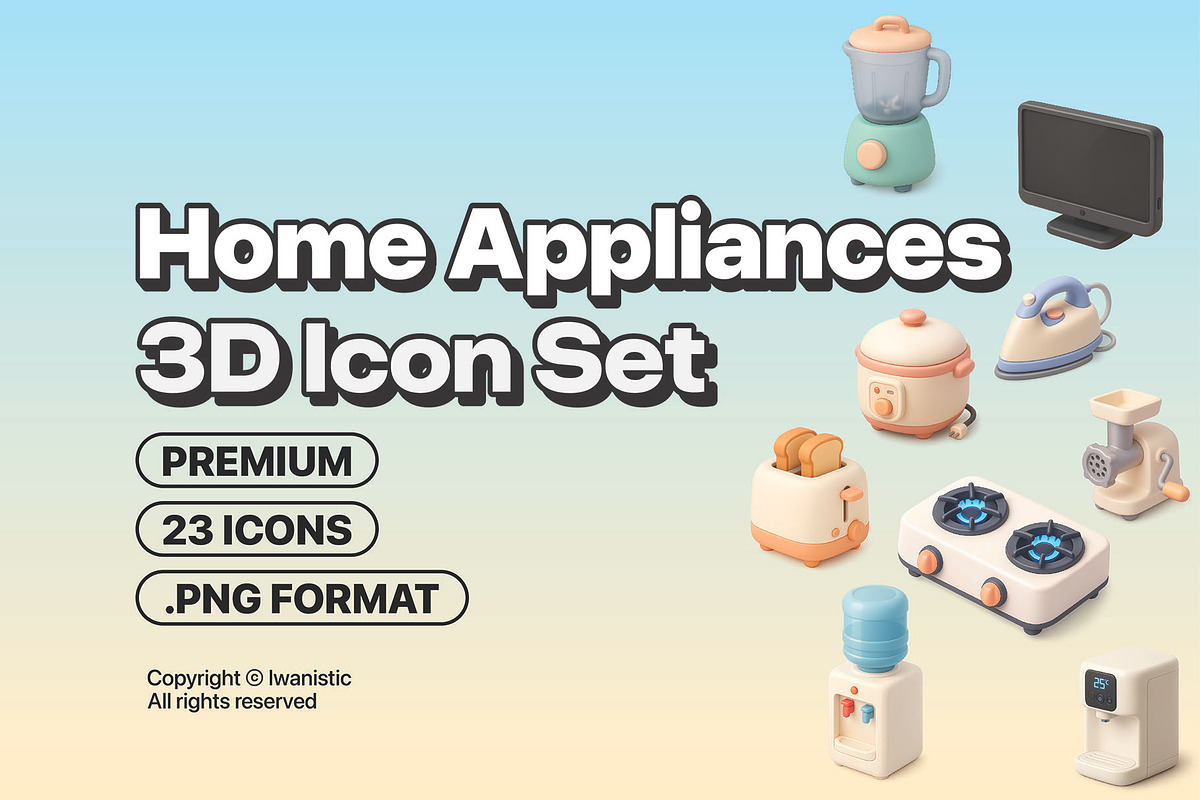Home Appliances 3D icon pack, a Duotone Icon by Iwanistic (Photo 1 of 7)