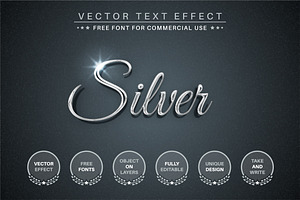 Silver - Editable Text Effect