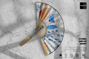 Fabric Hand Fan Mockup