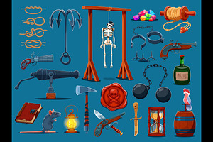 Cartoon pirate weapons