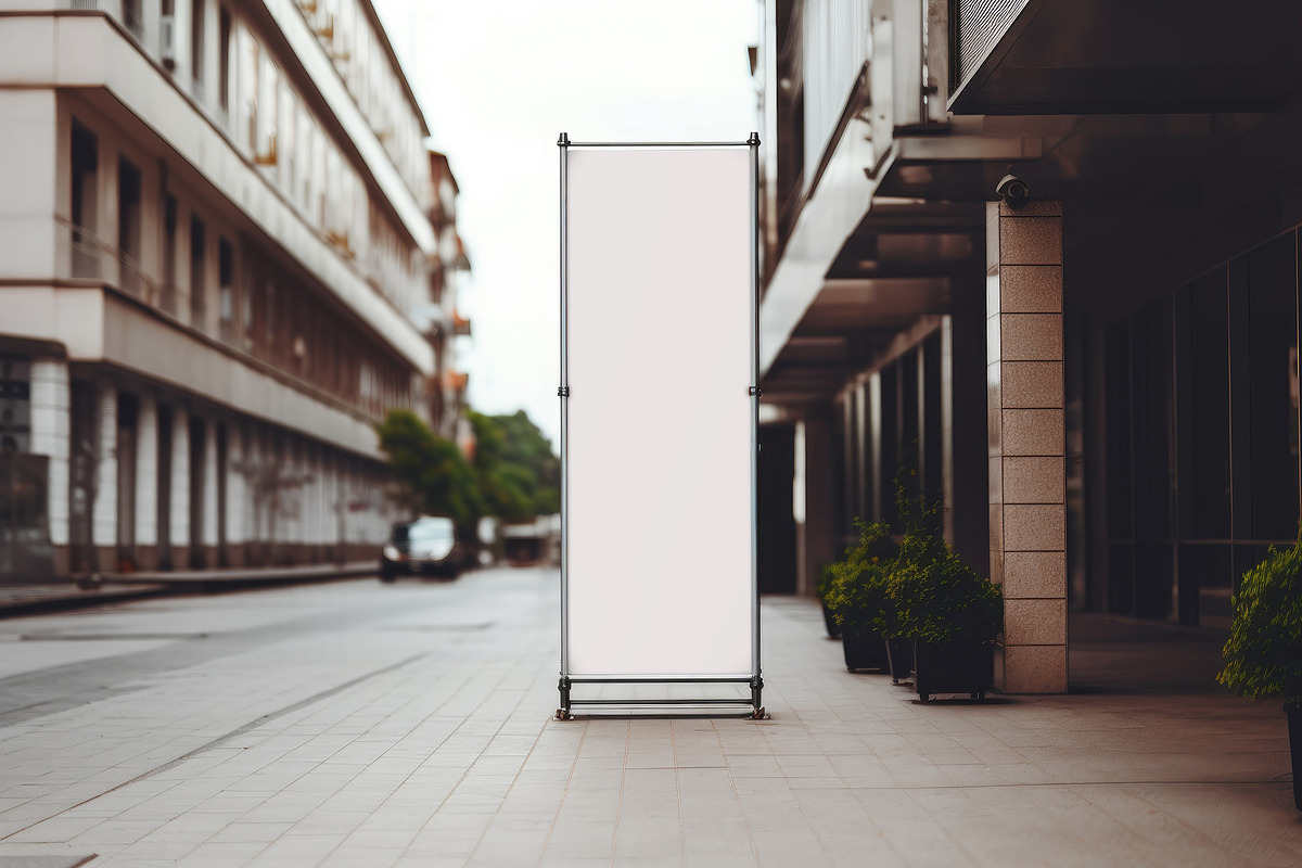 Vertical Street Banner MockUp, an Advertising Mockup by optimism (Photo 2 of 2)