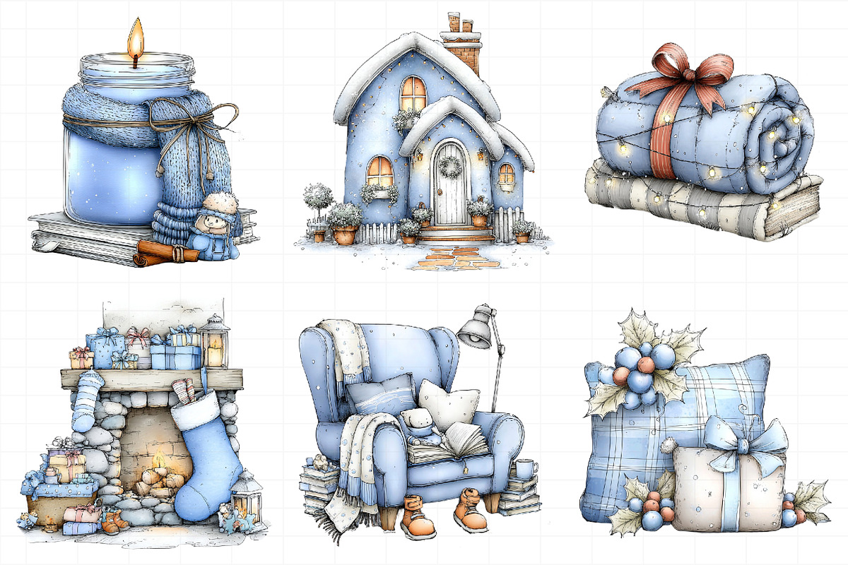 Cozy Christmas Clipart Bundle, an Illustration by Daily.Designs (Photo 4 of 5)