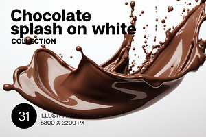 Chocolate splashes. 31 images, an Object Graphic by Handmadefont