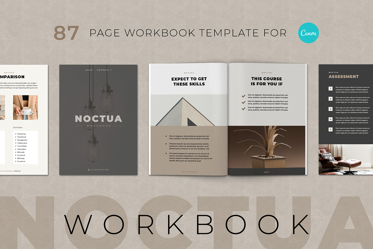 Noctua Workbook Template for Canva, a Magazine Template by SlideStation (Photo 1 of 18)