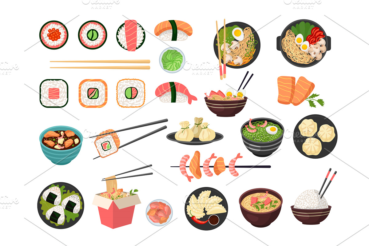 Asian food. Authentic ingredients, a Graphic by Onyx