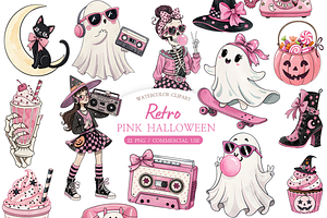 Retro Groovy Ghost Clipart