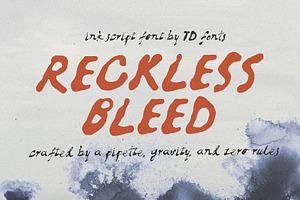 Reckless Bleed Ink Script Font, a Script Font by TD fonts