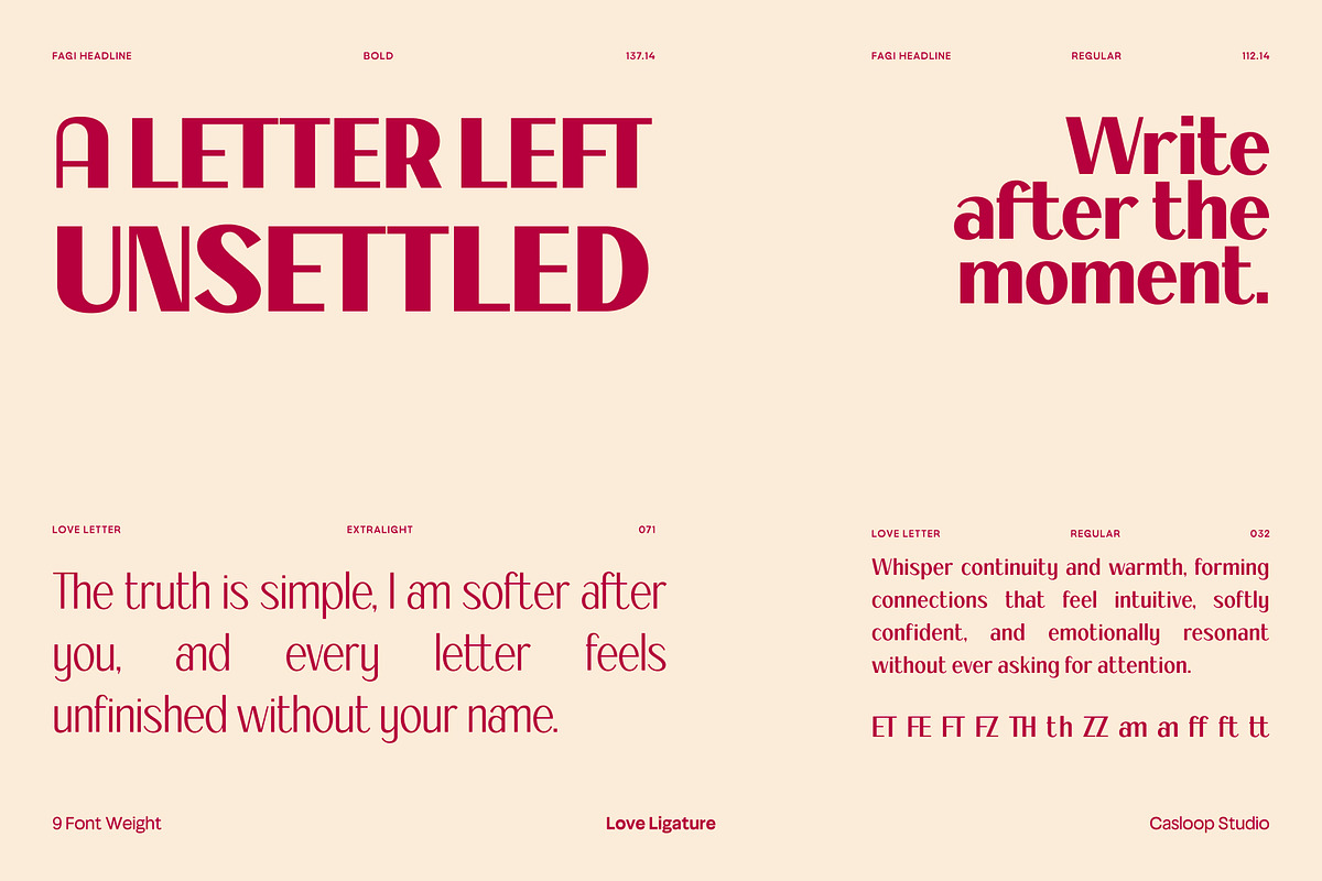 Fagi – Classic Valentine Serif Font, a Serif Font by Casloop Studio (Photo 8 of 10)