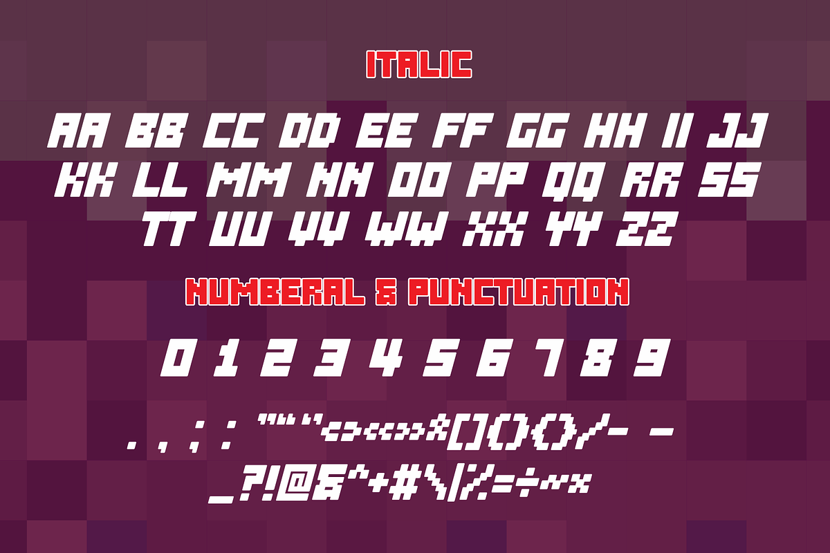 Over Pixel is Retro Pixel Font, a Sans Serif Font by Brown Cupple (Photo 8 of 8)