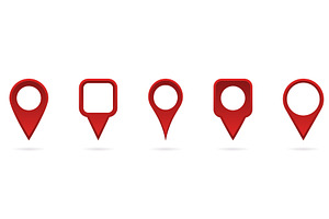 Red Location Pointer Set, an Object Illustration by Vector Creator