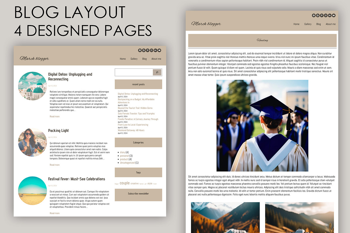 March Blogger/traveler Block theme, a WordPress Template by mgh3d (Photo 2 of 4)
