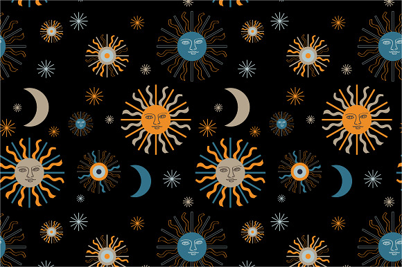 Seamless pattern "Sun and Moon"