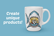 ships sink in the mouth of the shark, an Animal Illustration by gunaonedesign (Thumbnail 2 of 4)