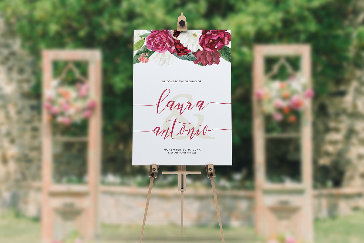 Welcome Sign Template Canva, an Invitation Template by ShineOnWedding (Photo 4 of 10)