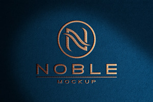 Logo Mockup Rose Gold Foil Effect