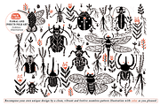 Floral and Insects Folk Art, a Pattern Graphic by Arie Clares (Thumbnail 3 of 11)