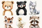 Watercolor Woodland Portraits, an Animal Illustration by Design Scotch (Thumbnail 5 of 7)