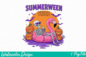 Summerween Vibes PNG, an Illustration by Watercolor design