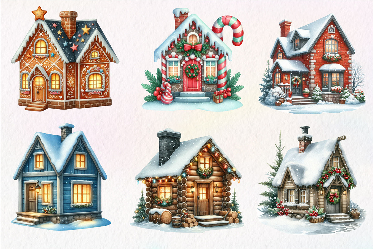 Christmas House Clipart, an Illustration by Dream Creation (Photo 4 of 7)