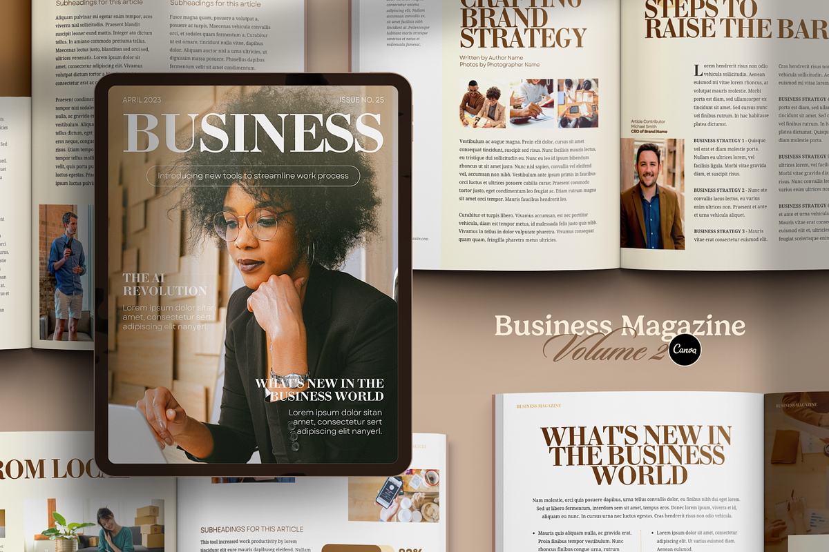 Bundle of Two Business Magazines, a Magazine Template by Creatif Foundry (Photo 7 of 10)