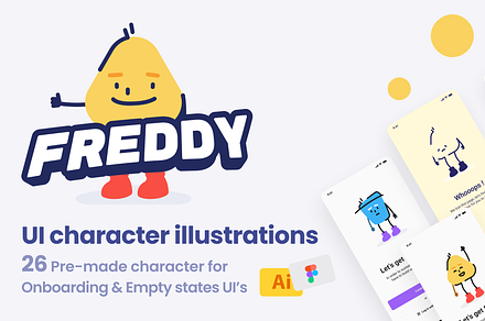 Freddy UI character illustrations