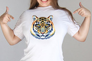 Watercolor orange tiger, an Animal Illustration by Watercolor fantasy (Thumbnail 2 of 5)