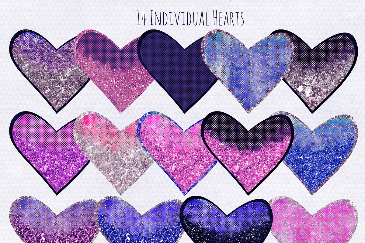 Navy & Pink Love Hearts Clipart, an Illustration by ClipartBrat Graphics (Photo 4 of 5)