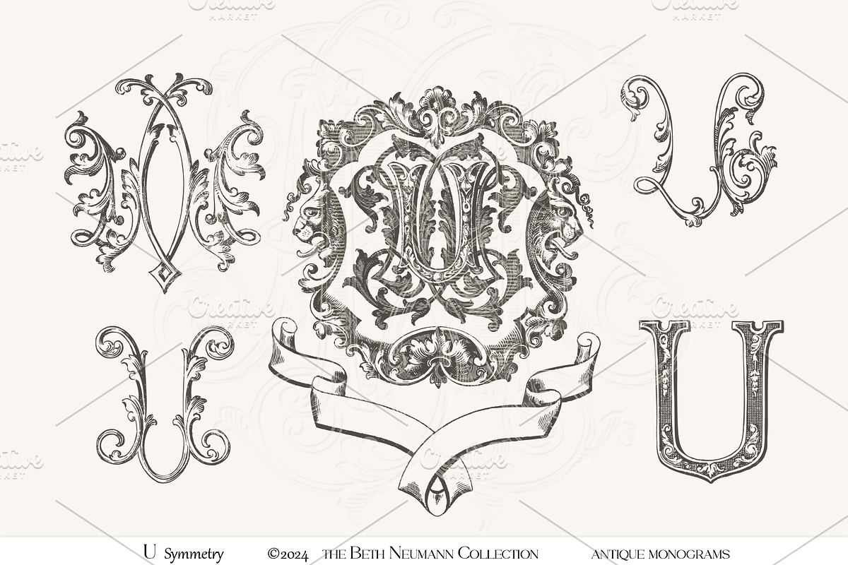 Antique Vintage Monogram Initial U, an Object Graphic by Antique Monograms (Photo 1 of 4)