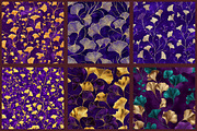 Purple and Gold Ginkgo Digital Paper, a Pattern Graphic by designcity5 (Thumbnail 2 of 5)
