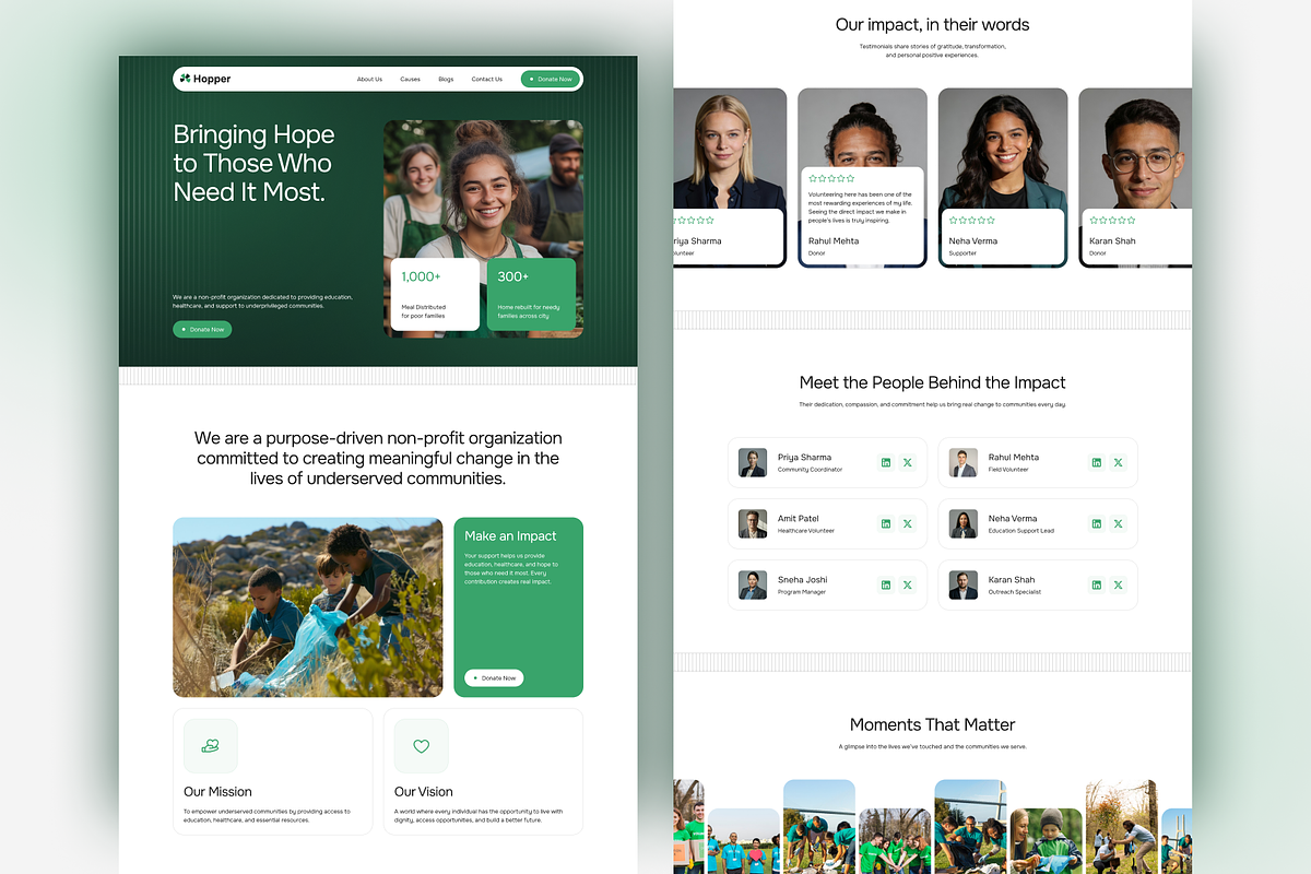Hopper-Non-Profit & Charity Template, an UI Kit Template by UI/UX Ocean (Photo 3 of 4)