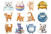 Whimsical Quirky Cat Clipart, a Seasonal Illustration by CitraGraphics (Thumbnail 3 of 4)