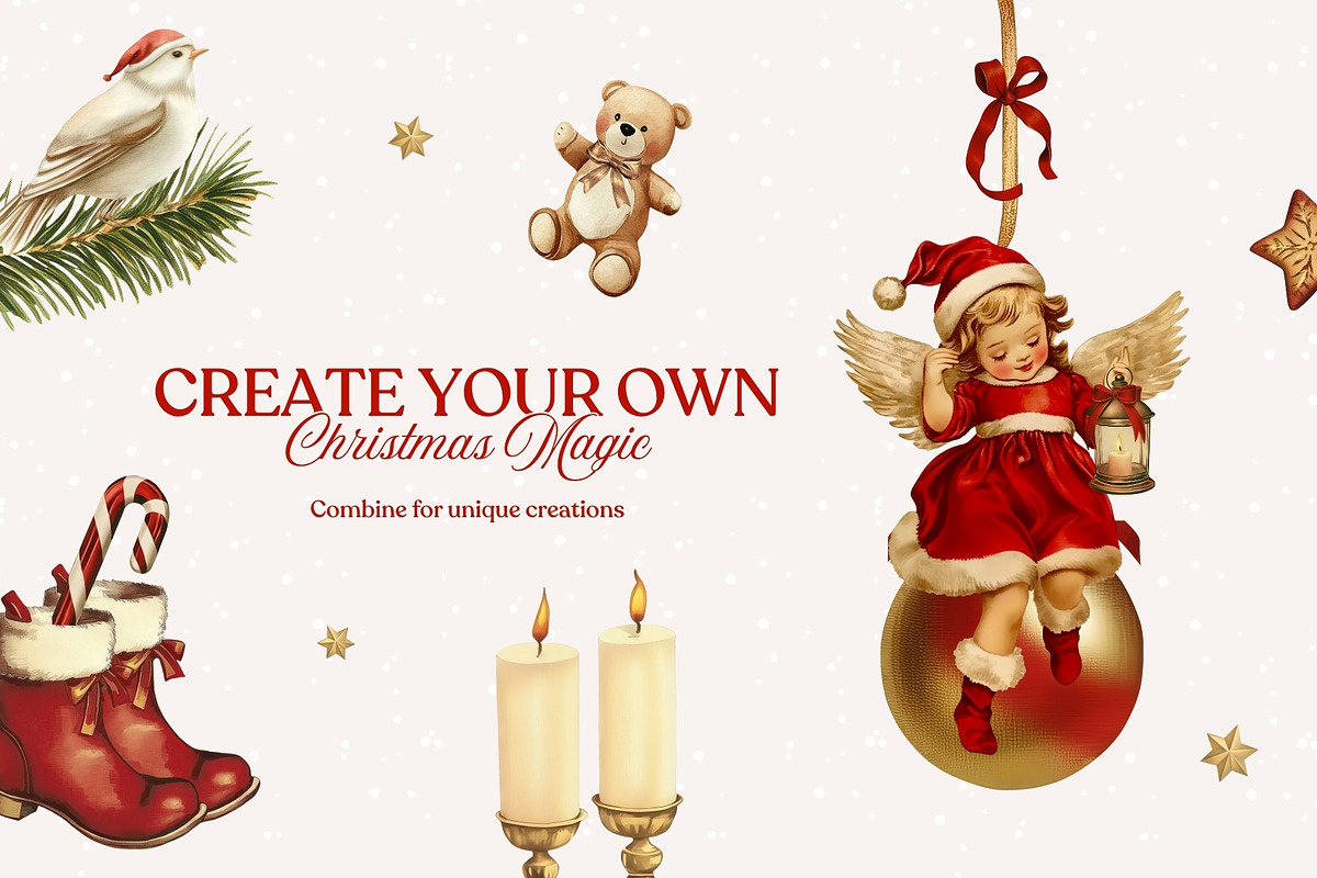 Vintage Christmas Collage Elements, an Object Graphic by Design Alchemy Studio (Photo 8 of 10)