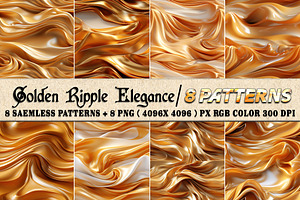 Golden Ripple Elegance 8 Patterns