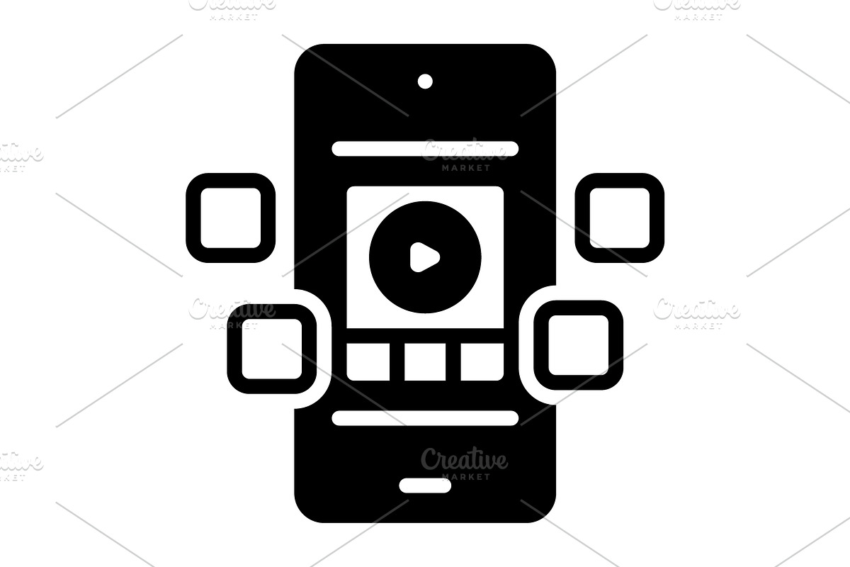 Social video solid icon, a Solid Icon by Creative priyanka