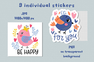 Birds Stickers. Printable Stickers