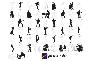 Musical Musician Figure Poses Set 1