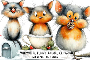 Whimsical Funny Animal Clipart, an Illustration by DreamPrint404
