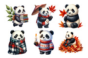 Autumn Panda Clipart Bundle, an Illustration by Daily.Designs (Thumbnail 5 of 5)