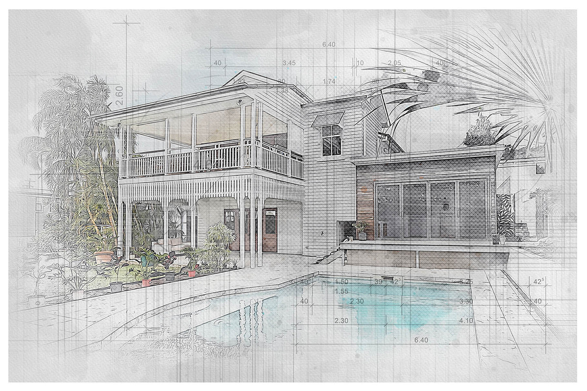 House Concept Sketch Art Effect, an Action Add-On by MRI STUDIO (Photo 18 of 29)