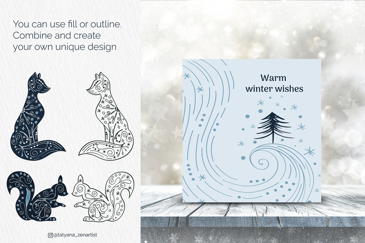 Winter wonderland Clipart Collection, a Seasonal Illustration by Tatyana_Zenartist (Photo 10 of 13)