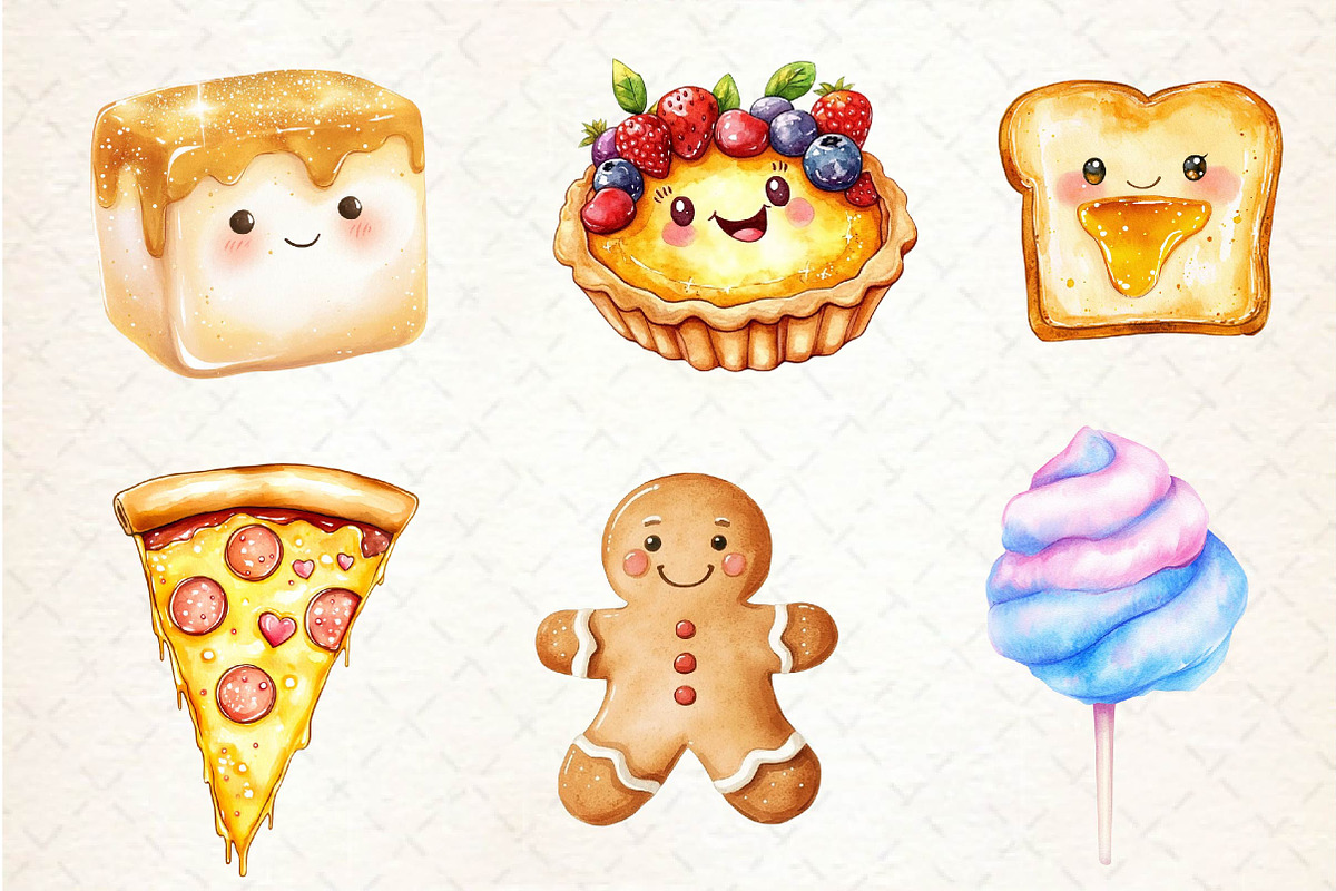 Kawaii Glitter Food Clipart, an Illustration by Dream Creation (Photo 3 of 6)
