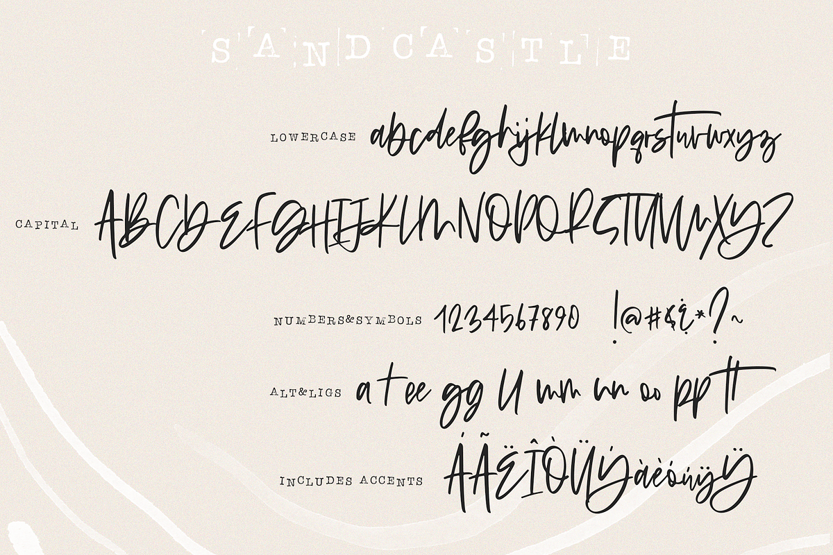 Sandcastle - Handwritten Script Font, a Script Font by KA Designs
