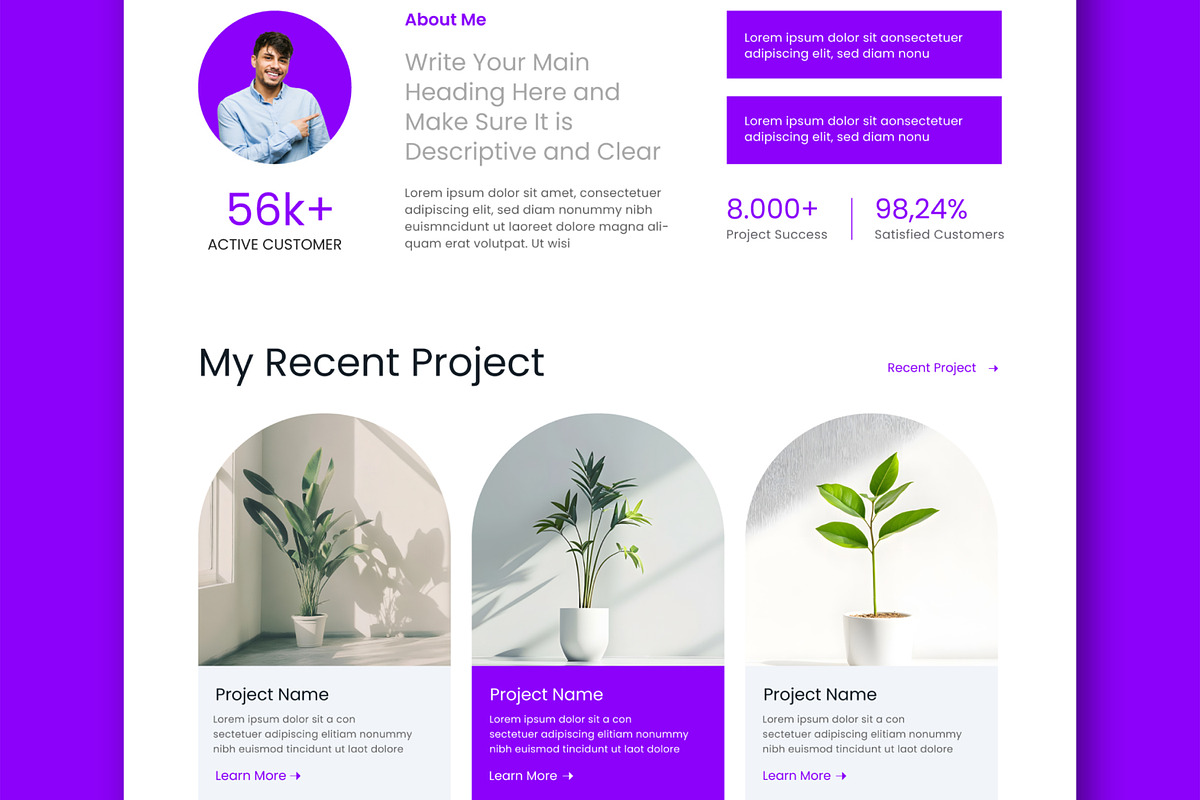 Portfolio Landing Page Web Template, a Landing Page Template by MightyDesign (Photo 3 of 8)