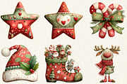 Watercolor Christmas Clipart, an Illustration by DreamCafeArt (Thumbnail 2 of 7)