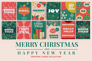 Set Of Christmas Greetings Cards