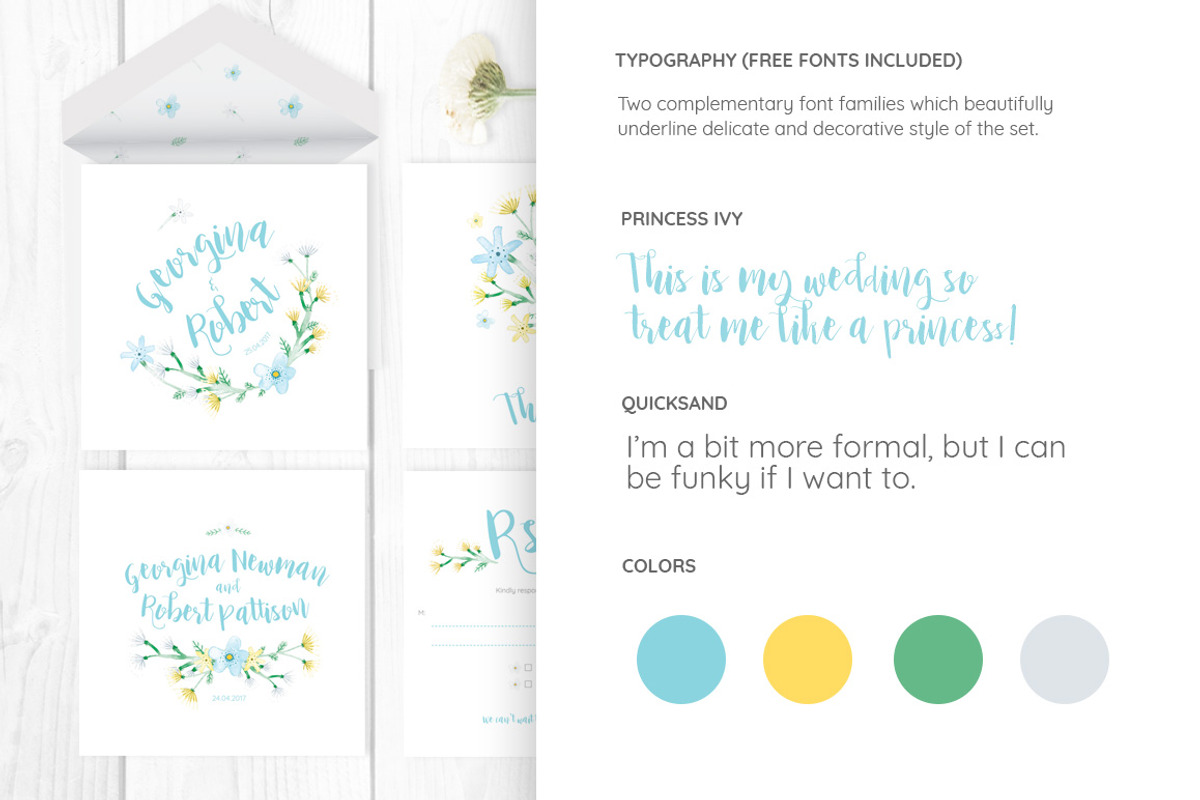 Wild Flowers Wedding Set, an Invitation Template by SimpleThings (Photo 7 of 12)
