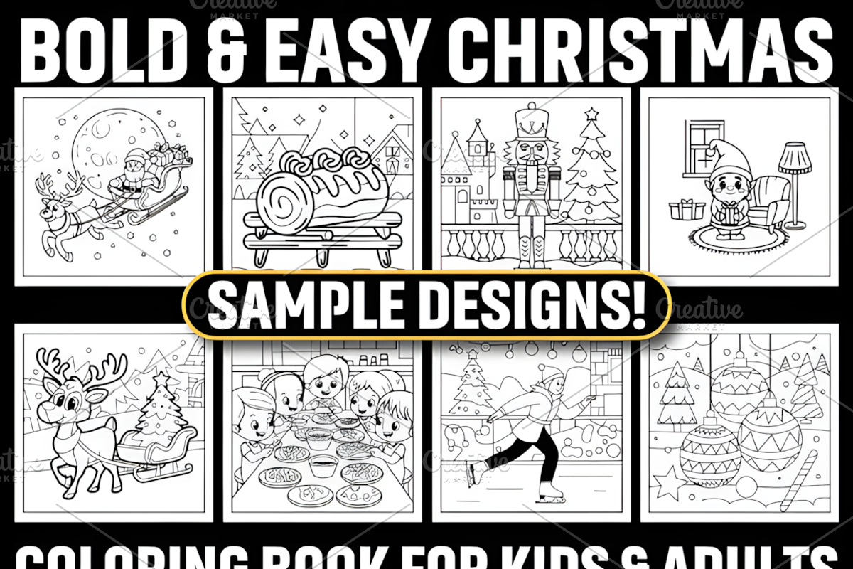 Bold & Easy Christmas Coloring, a Seasonal Illustration by Coco Bloom (Photo 5 of 5)