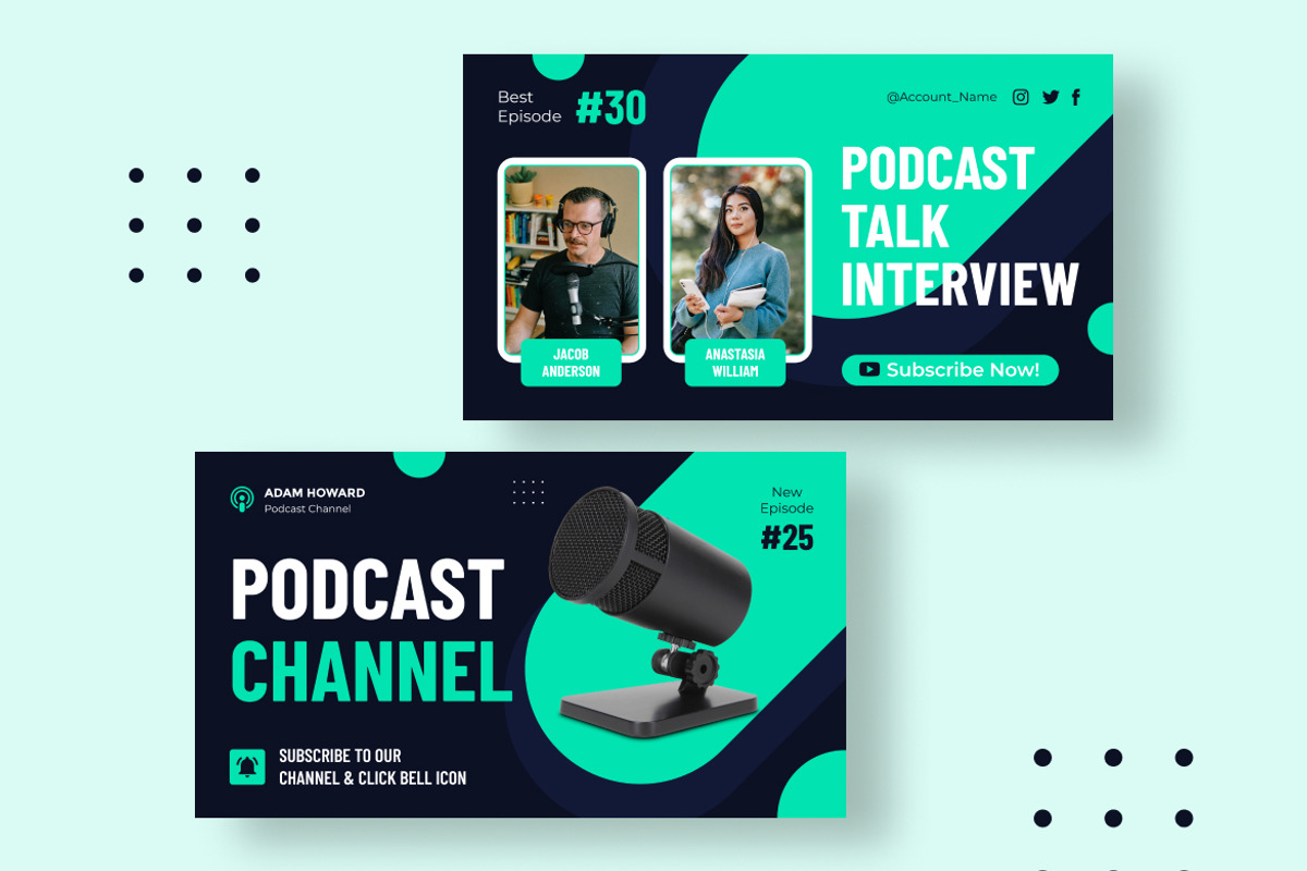Podcast Youtube Thumbnail, a Social Media Template by Formatika Studio (Photo 2 of 2)