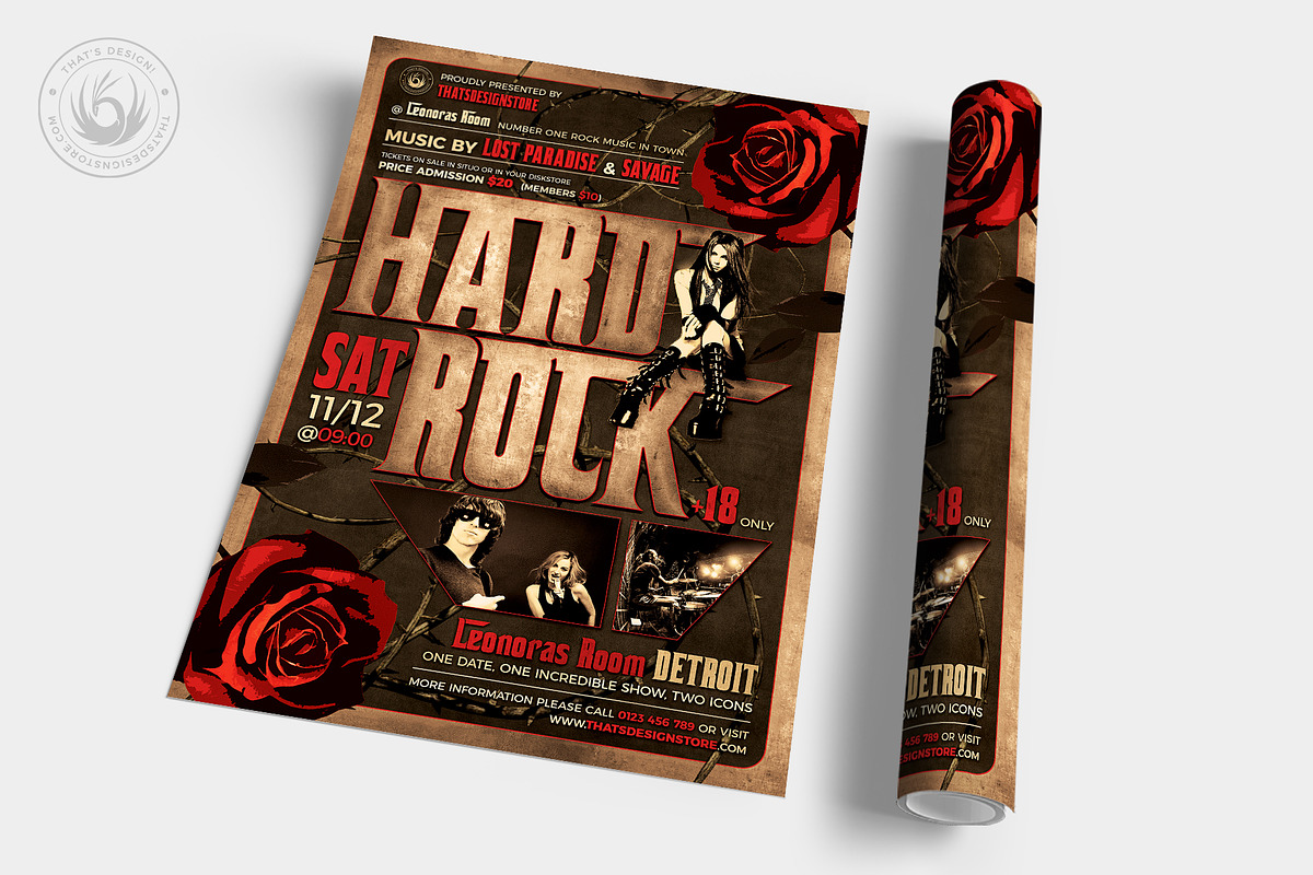 Hard Rock Flyer Template V1, a Flyer Template by ThatsDesignArt (Photo 5 of 7)