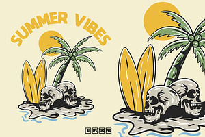 Summer Vibes Illustration, an Illustration by kalehstudio